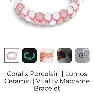 Nogu lumous coral/white double adjustable vitality bracelet